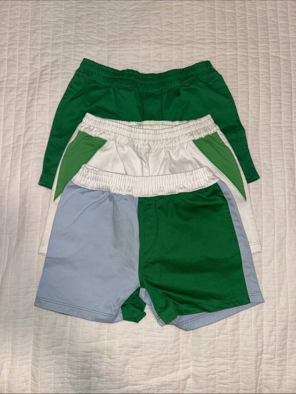 EUC Set of 3 TBBC Green themed Athletic Shorts Pack - Elastic Waist Size 8